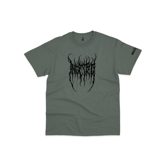 Ingested Oversized Logo Tee in Ash Green